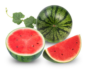 Watermelon isolated on white background, Red Watermelon on a white background With clipping path