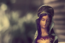 Saint Mary Statue In Matte Color Photography