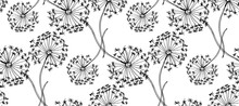Fantastic Flowers . Seamless Pattern. Vector Illustration. Suitable For Fabric, Wrapping Paper And The Like