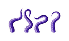 Octopus Tentacles Or Limbs Wiggling And Snaking Vector Set