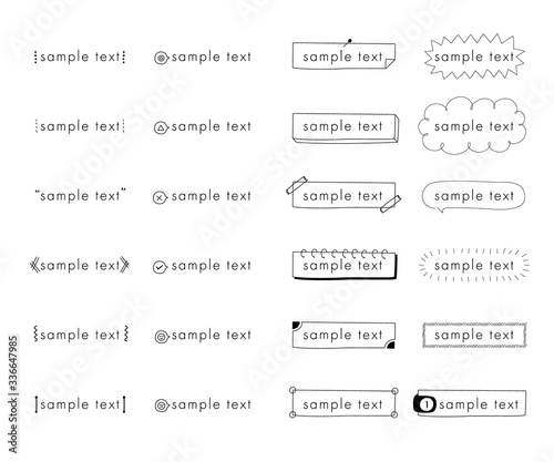 Naklejki Na Sciane シンプルなフレーム 枠のセット イラスト 線 飾り 装飾 見出し あしらい デザイン 素材