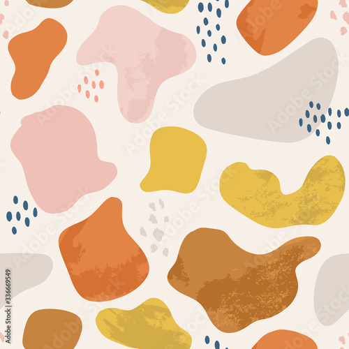 Fotografía Abstract pattern with hand drawn abstract shapes, dots, blobs