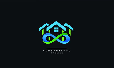 Sticker - Real Estate Logo Design. Creative abstract real estate icon logo and business card template