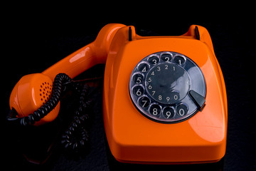 calling with an old retro phone