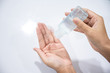© PhotobyTawat - Close up of hands washing by sanitizer gel pump bottle, alcohol gel for prevention coronavirus disesse 2019 (COVID-19), bacteria and germ, health care concept (select focus)