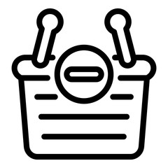 Poster - Restriction shop basket icon. Outline restriction shop basket vector icon for web design isolated on white background
