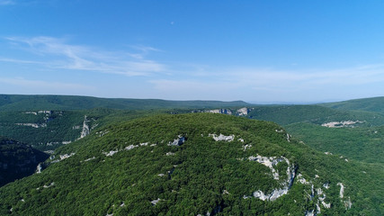 Les gorges de l'Ardèche en France vue du ciel