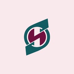 Initial letter hs logo or sh logo vector design template