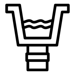 Poster - Rooftop gutter icon. Outline rooftop gutter vector icon for web design isolated on white background