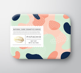 Wall Mural - nuts bath cosmetics package box. vector wrapped paper container with care label cover. packaging des