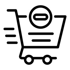 Poster - Fast restriction shop cart icon. Outline fast restriction shop cart vector icon for web design isolated on white background