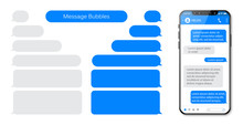 Smart Phone Chatting Sms Template Bubbles. Place Your Own Text To The Message Clouds. Compose Dialogues Using Samples Bubbles.