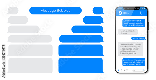 Cuadros en Lienzo Smart Phone chatting sms template bubbles
