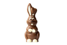 Photo Of A Chocolate Easter Bunny Isolated On White Background