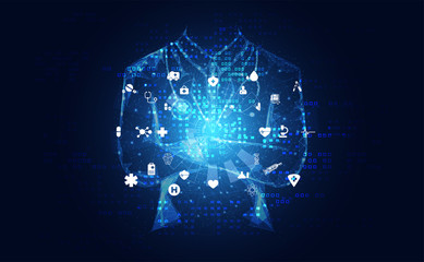 Poster - abstract health medical science consist doctor digital futuristic virtual hologram treatment medicine and icon