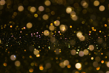 christmas and happy new year on blurred bokeh with snowfall banner background