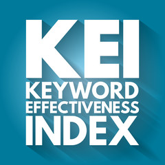 Poster - kei - keyword effectiveness index acronym, business concept background