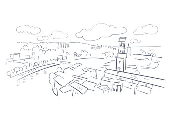 Verona Italy Europe vector sketch city illustration line art