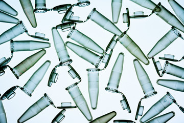 Wall Mural - PCR microtube on a white background, PCR test tube on a white background