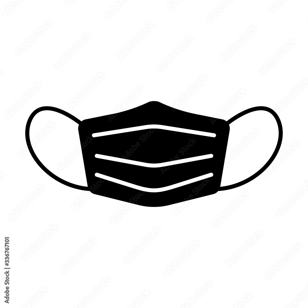 Face mask icon. Protective surgical or medical mask. Vector Illustration - obrazy, fototapety, plakaty 