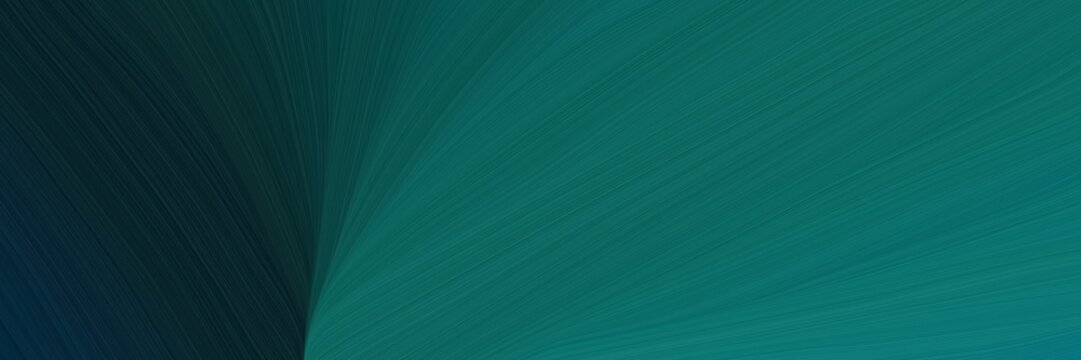 elegant artistic horizontal header with teal green, very dark blue and teal colors. graphic with space for text or image. can be used as header or banner