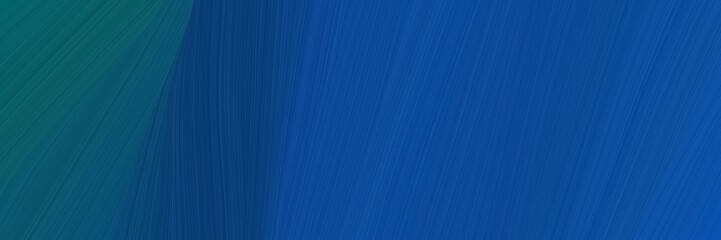 Aufkleber - elegant artistic horizontal banner with strong blue, teal green and teal colors. graphic with space for text or image. can be used as header or banner