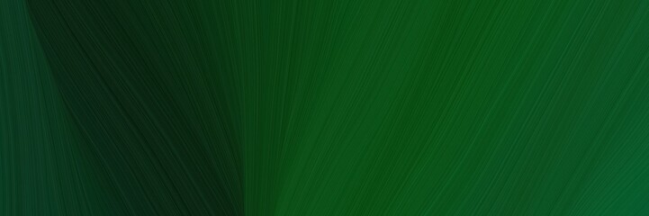 Wall Mural - elegant flowing header with very dark green, forest green and dark slate gray colors. graphic with space for text or image. can be used as header or banner