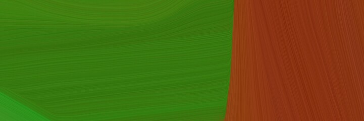 Poster - elegant flowing horizontal header with forest green, saddle brown and dark green colors. graphic with space for text or image. can be used as header or banner