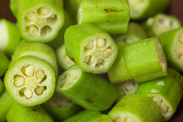 Wall Mural - Sliced Okra. Also Know Quiabo