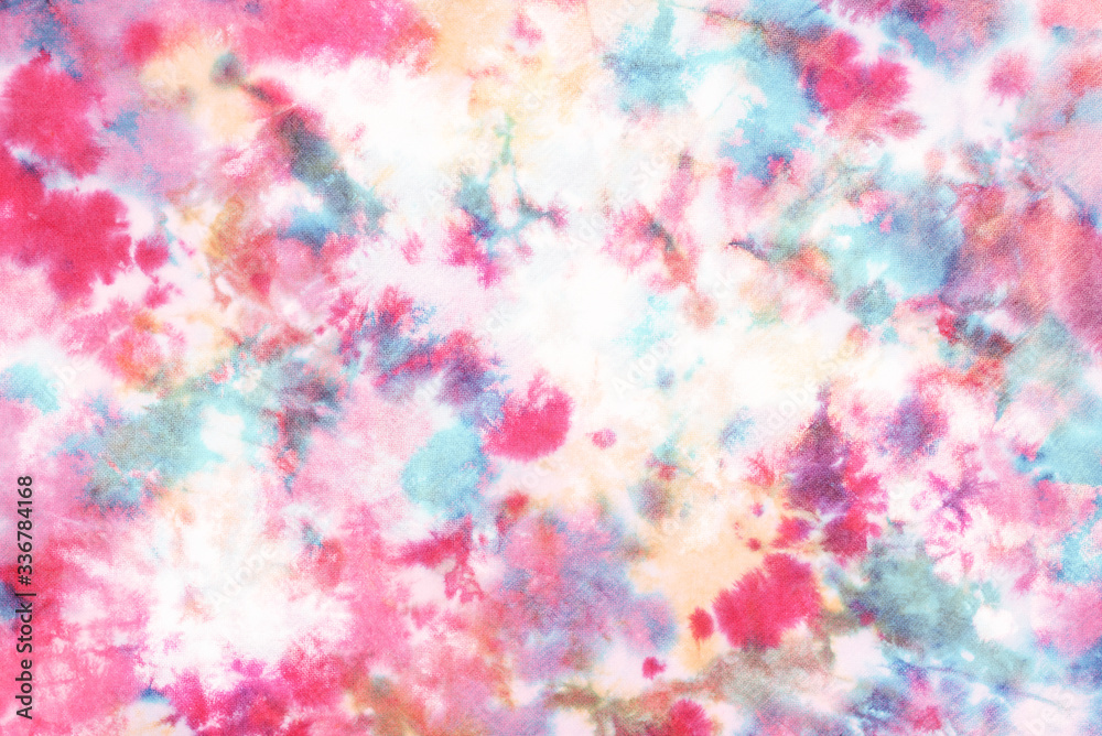 tie dye pattern hand dyed on cotton fabric abstract texture background. - obrazy, fototapety, plakaty 
