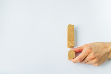 Collage of wooden blocks