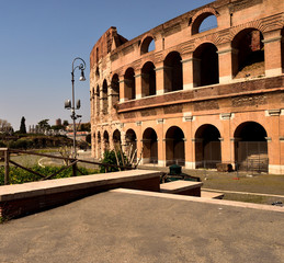 Wall Mural - View of the Colosseum without tourists due to the lockdown