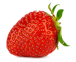 Sticker - Strawberry isolated on white background.