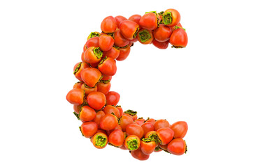 Canvas Print - Letter C from persimmons, 3D rendering