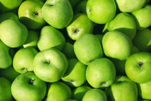 Fresh Ripe Green Apples Background