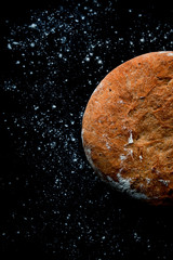 Wall Mural - Loaf of homemade bread that looks like a planet in space.