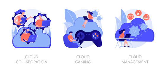 Poster - computing technology. internet of things. cloud collaboration, cloud gaming, cloud management metaph