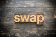 Leinwandbild Motiv Swap Concept Vintage Wooden Letterpress Type Word