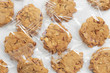Cookies homemade in plastic wrap package white background.