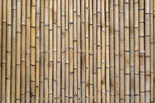 Bamboo Fence Or Wall Texture Background For Interior Or Exterior Design.