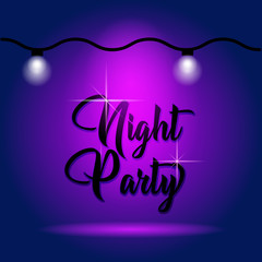 Wall Mural - Night party poster design isolated blue background