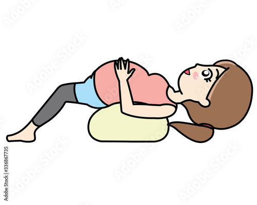 逆子体操をする妊婦さん Stock Illustration Adobe Stock