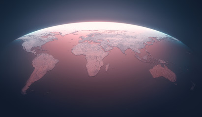 Wall Mural - 3d illustration of the planet earth. concept image of globalization.