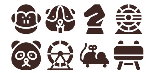 Poster - Modern Simple Set of mammal Vector filled Icons