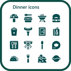 Wall Mural - dinner icon set