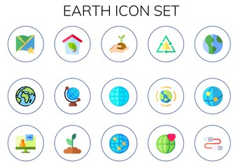 Sticker - earth icon set