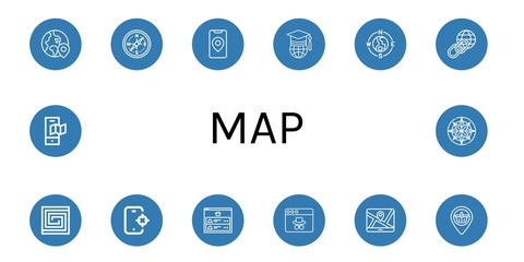 Poster - map icon set