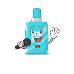 Sticker - talented singer of ointment cream cartoon character holding a microphone