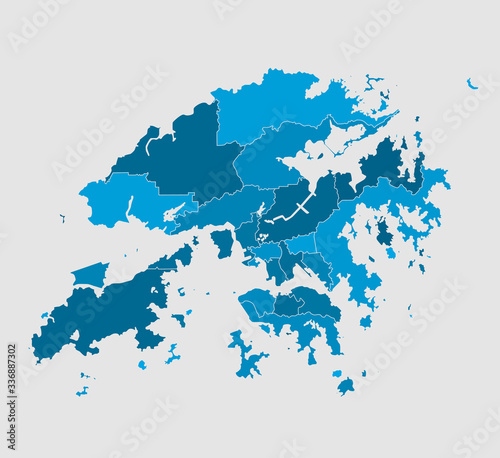 Vector map Hong Kong region China template Tableau sur Toile
