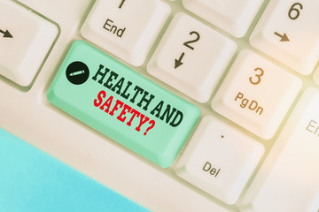 Poster - Text sign showing Health And Safety. Business photo showcasing procedures intended to prevent accident in workplace